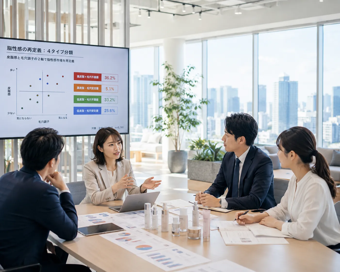 毛穴・脂性感マーケティングレポートを検討するイメージ