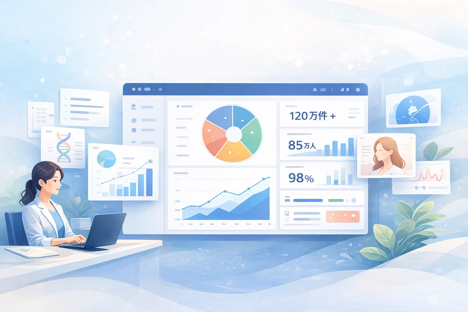 統計診断SaaSのダッシュボードイメージ